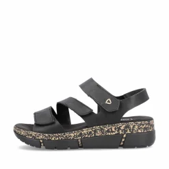 Rieker Damen Riemchensandalen asphaltschwarz