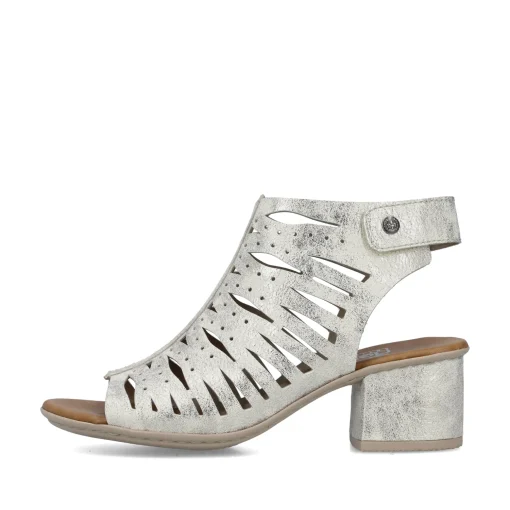 Rieker Damen Riemchensandaletten silber-metallic