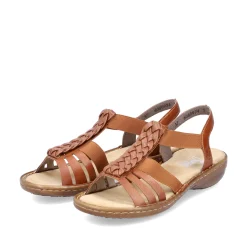 Rieker Damen Riemchensandalen karamellbraun
