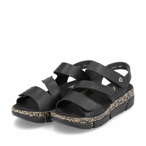 Rieker Damen Riemchensandalen asphaltschwarz