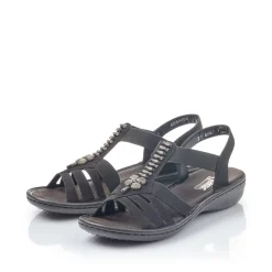 Rieker Damen Riemchensandalen nachtschwarz