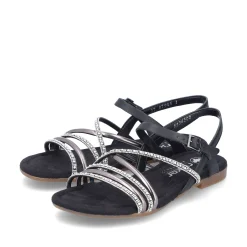 Rieker Damen Riemchensandalen tiefschwarz
