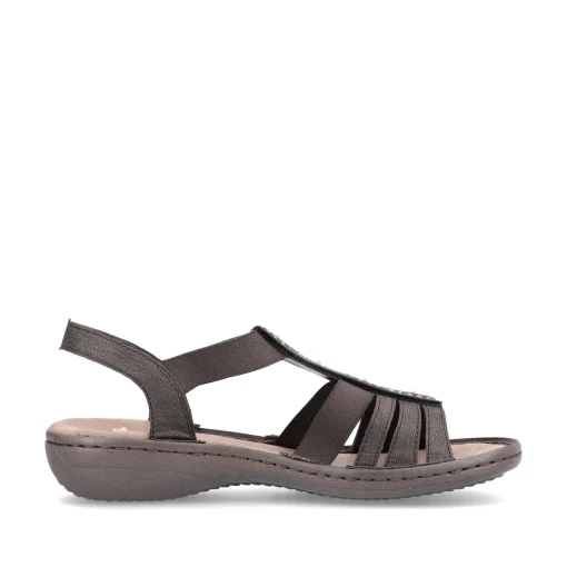 Rieker Damen Riemchensandalen schwarzgrau