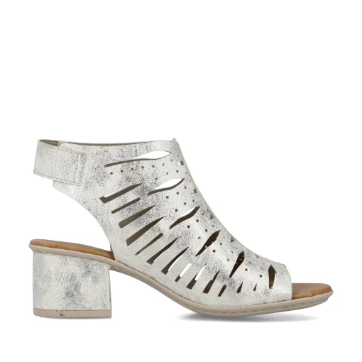 Rieker Damen Riemchensandaletten silber-metallic