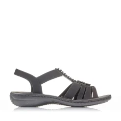Rieker Damen Riemchensandalen nachtschwarz
