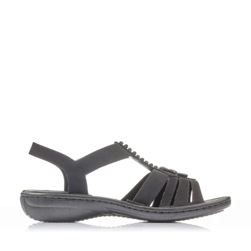 Rieker Damen Riemchensandalen nachtschwarz