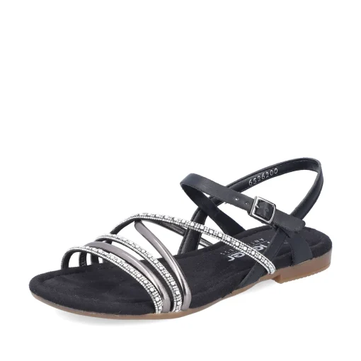 Rieker Damen Riemchensandalen tiefschwarz