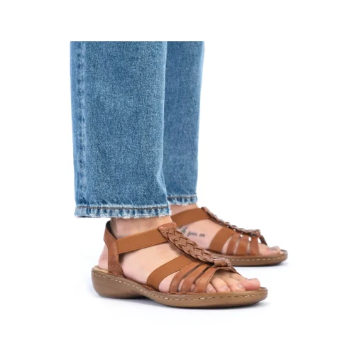 Rieker Damen Riemchensandalen karamellbraun