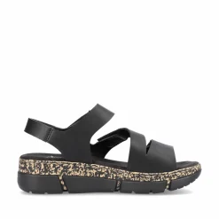 Rieker Damen Riemchensandalen asphaltschwarz