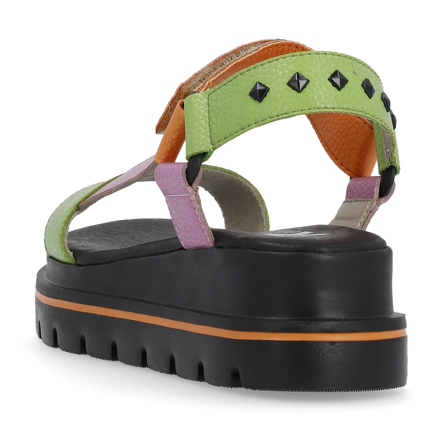 Rieker Damen Riemchensandalen black-green-pink-orange