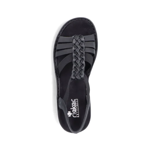 Rieker Damen Riemchensandalen asphaltschwarz