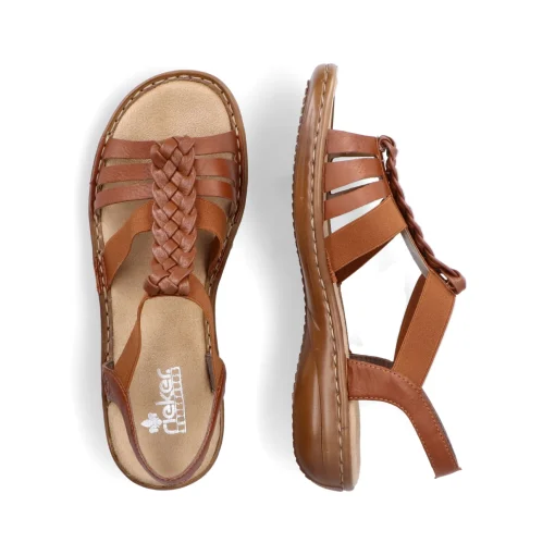 Rieker Damen Riemchensandalen karamellbraun