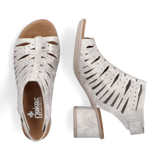 Rieker Damen Riemchensandaletten silber-metallic