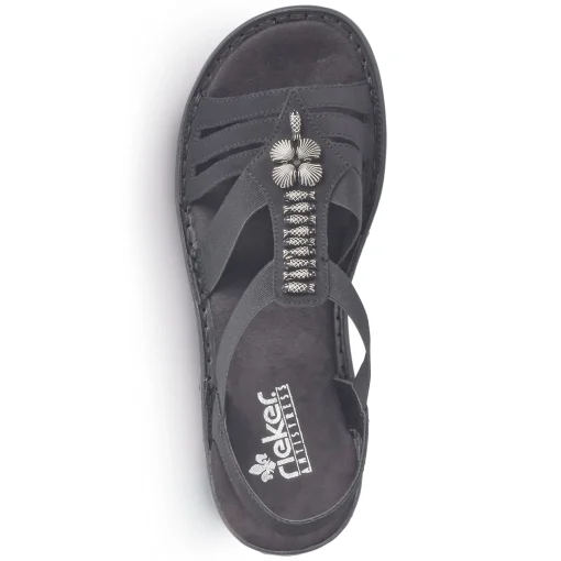 Rieker Damen Riemchensandalen nachtschwarz