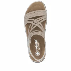 Rieker Damen Riemchensandalen cremebeige