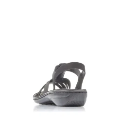 Rieker Damen Riemchensandalen nachtschwarz