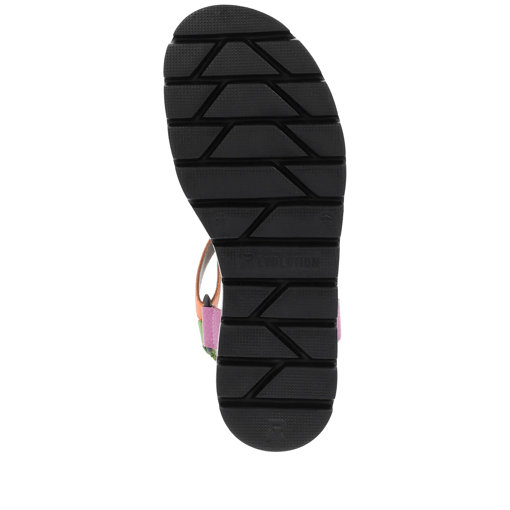 Rieker Damen Riemchensandalen black-green-pink-orange