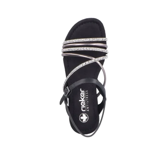 Rieker Damen Riemchensandalen tiefschwarz