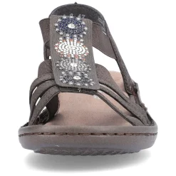 Rieker Damen Riemchensandalen schwarzgrau