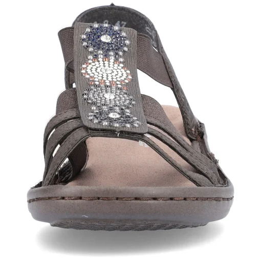 Rieker Damen Riemchensandalen schwarzgrau