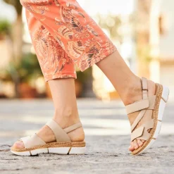 Rieker Damen Riemchensandalen hellbeige