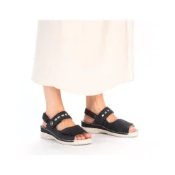 Rieker Damen Riemchensandalen stahlblau