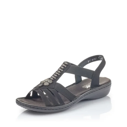 Rieker Damen Riemchensandalen nachtschwarz