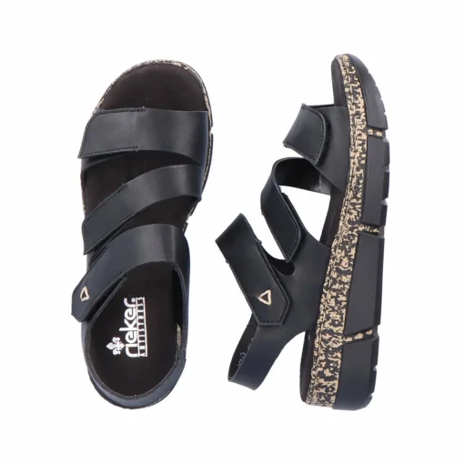 Rieker Damen Riemchensandalen asphaltschwarz
