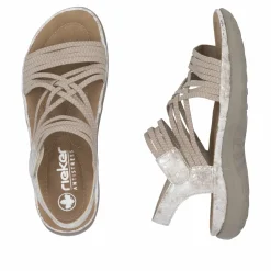 Rieker Damen Riemchensandalen cremebeige