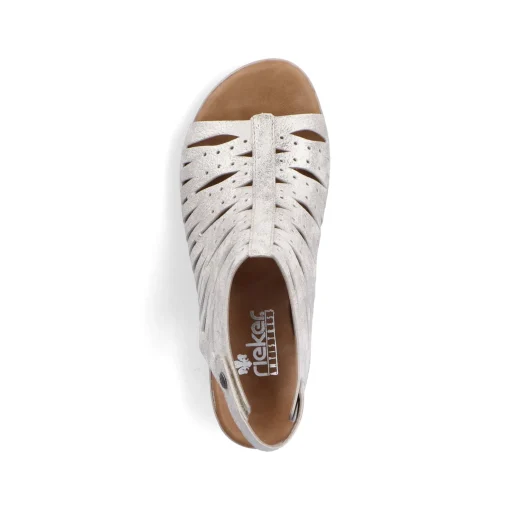Rieker Damen Riemchensandaletten silber-metallic