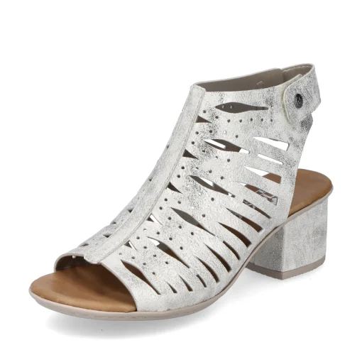 Rieker Damen Riemchensandaletten silber-metallic