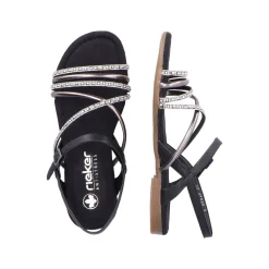 Rieker Damen Riemchensandalen tiefschwarz