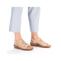 Rieker Damen Riemchensandalen hellbraun