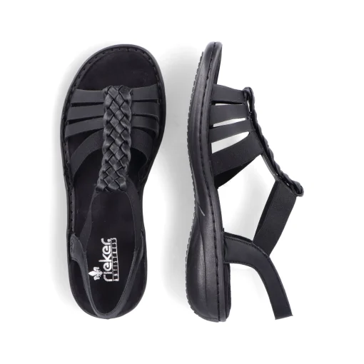 Rieker Damen Riemchensandalen asphaltschwarz