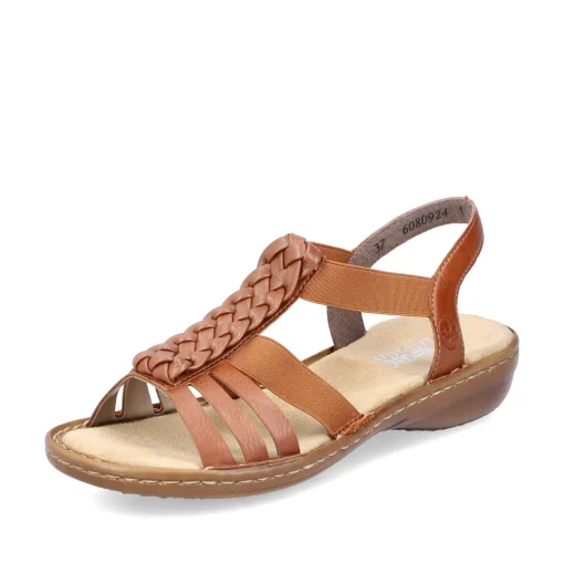 Rieker Damen Riemchensandalen karamellbraun