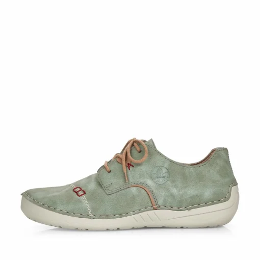 Rieker Damen Schnürschuhe grüngrau