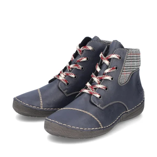 Rieker Damen Schnürschuhe stahlblau