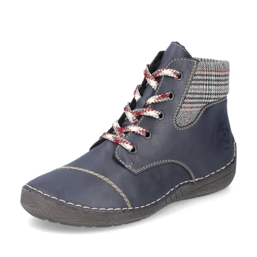 Rieker Damen Schnürschuhe stahlblau