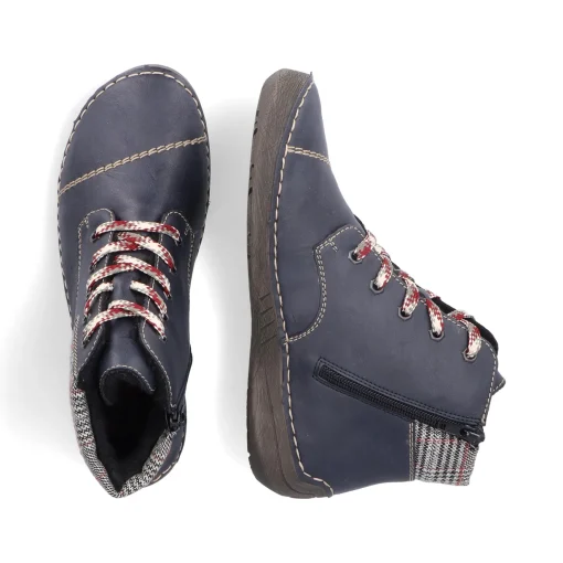 Rieker Damen Schnürschuhe stahlblau