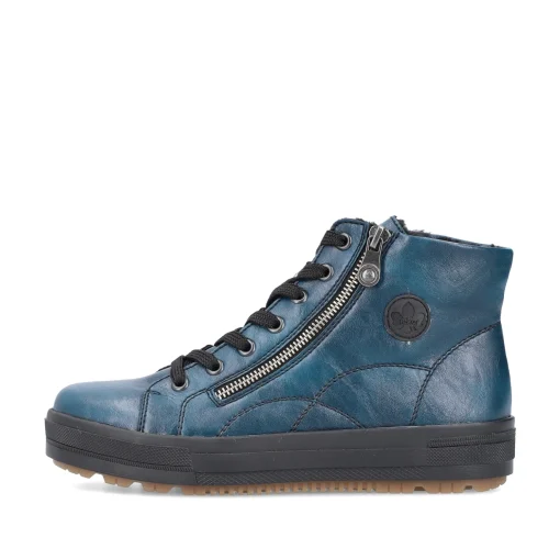 Rieker Damen Schnürstiefel petrol-schwarz