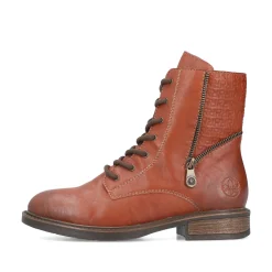 Rieker Damen Schnürstiefel fuchsbraun
