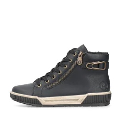 Rieker Damen Schnürstiefel asphaltschwarz