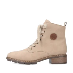 Rieker Damen Schnürstiefel sandbeige