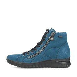 Rieker Damen Schnürstiefel cyanblau
