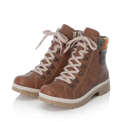Rieker Damen Schnürstiefel macciatobraun-bunt