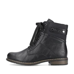Rieker Damen Schnürstiefel tiefschwarz