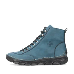Rieker Damen Schnürstiefel californiablau