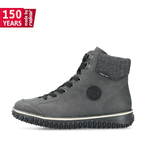 Rieker Damen Schnürstiefel carbongrau