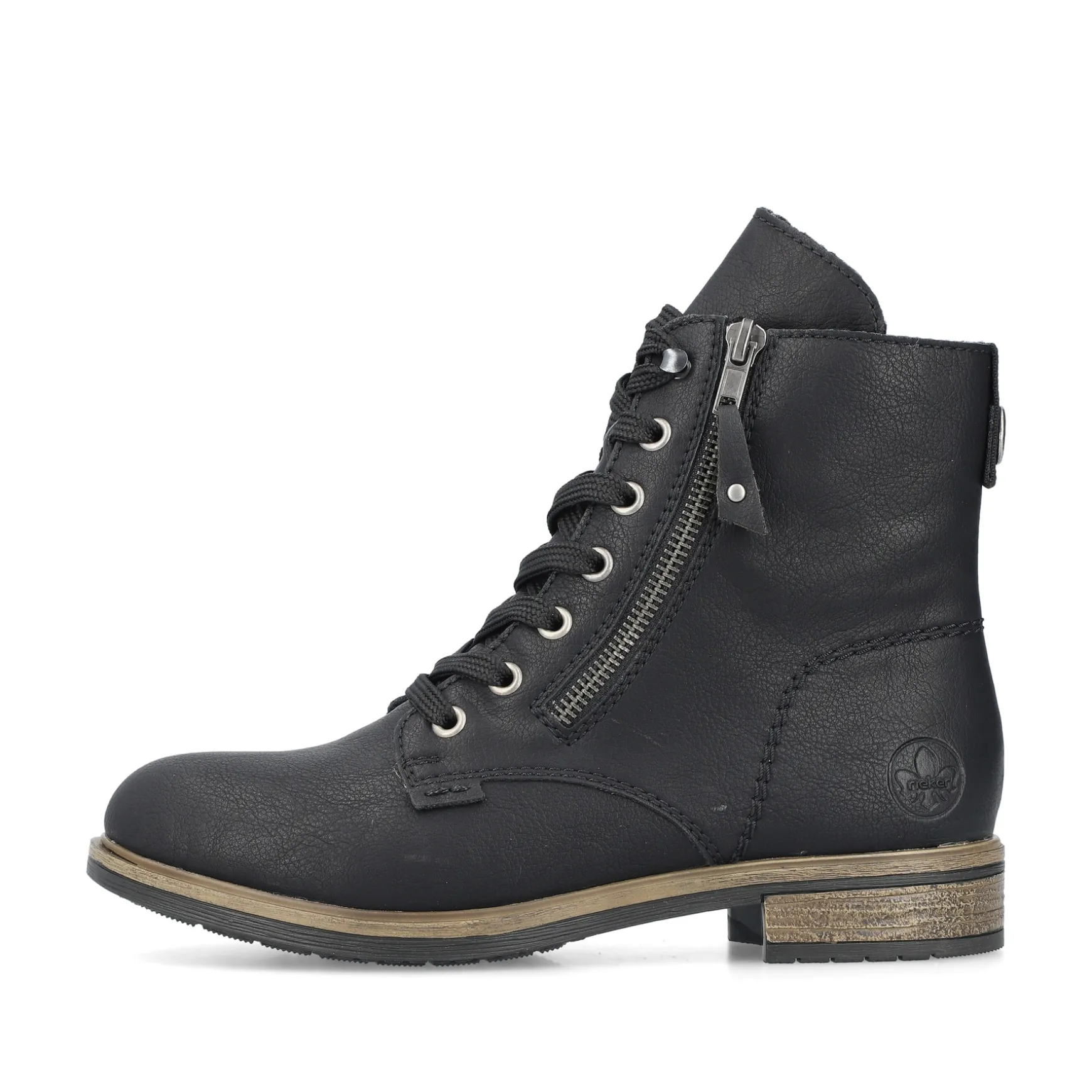 Rieker Damen Schnürstiefel asphaltschwarz