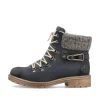 Rieker Damen Schnürstiefel dunkelblau